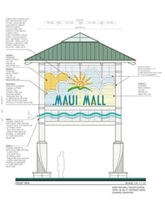 Business sign schematic by encore image for Maui Mall
