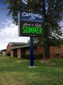 School Signs, Whittier CA | Carmela Elementary School