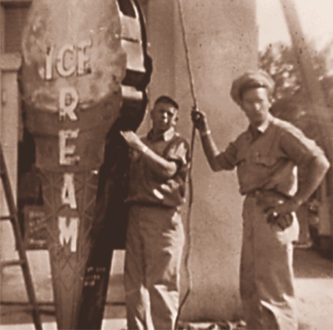 Ontario NEON Sign Co, working on an Ice Cream sign