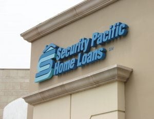 Building Sign, Ontario, CA | Security Pacific Home Loans