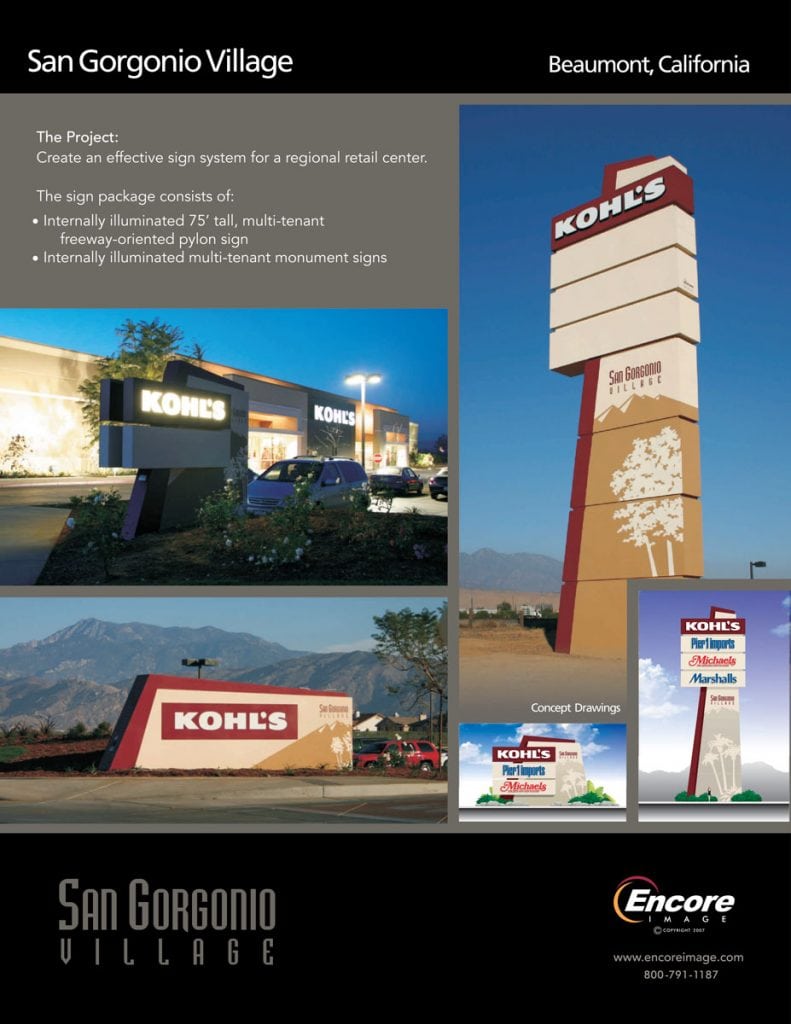 San Gorgonio Village brochure