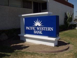Monument Sign, Santa Barbara CA | Pacific Western Bank