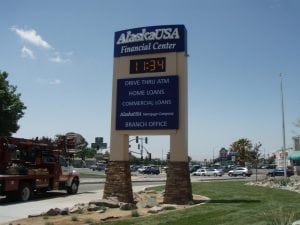 Pylon Sign, Victorville CA, Alaska USA Financial Center