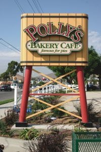 Pylon Sign, Norco CA, Polly's Bakery Cafe