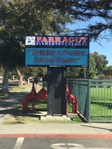 School Signs, Culver City CA | Farragut Elementary Schools