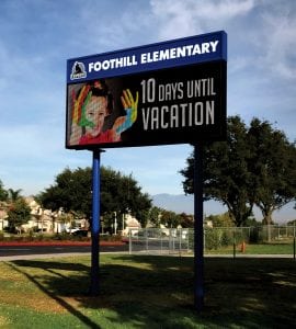 School Signs, Corona CA | Foothill Elementary