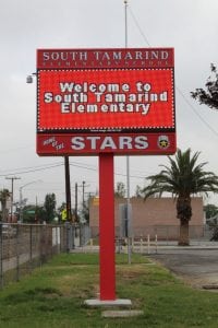 School Signs, Fontana CA | South Tamerind Elementary School