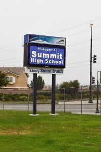 School Signs, Fontana CA | Summit High School