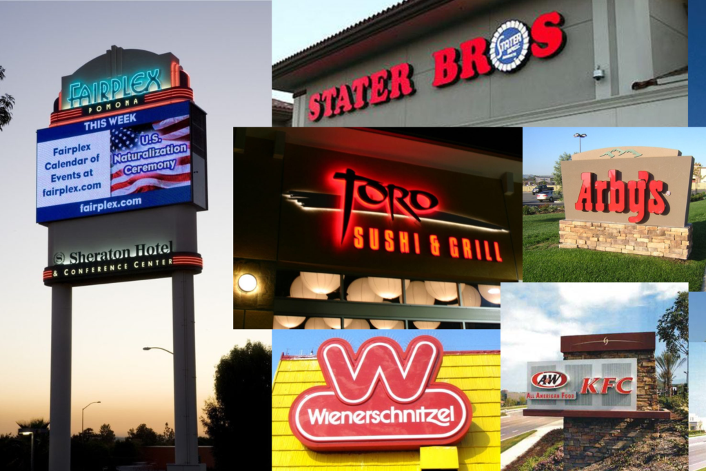 Collage of building signs by Encore Image