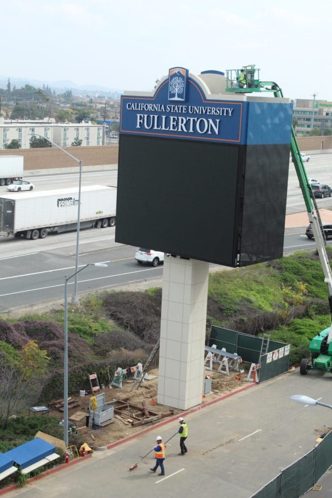 CSUF graphic display sign construction
