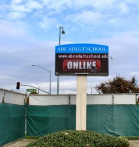 School Signs, Cerritos CA | ABC Adult School - Cuesta Campus